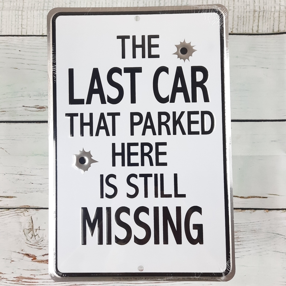 Funny Warning Car Parking Emboss Metal Sign 12x8 Garage Bar Wall Decor Gift